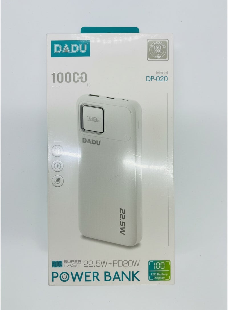 بنك طاقة DADU بسعة 10000mAh بسرعة 22.5 واط مع شاشة LED – موديل DP-020